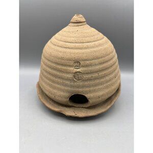 Rustic Handmade Clay Beehive Inspired Birdhouse